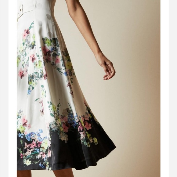 Ted Baker Camylle Pergola Midi Dress in Ivory/Multi. - Picture 6 of 7